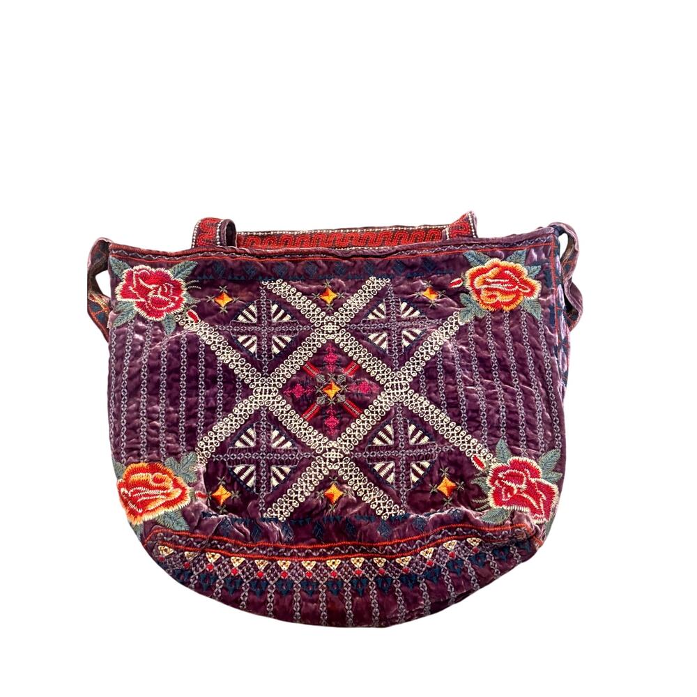 Johnny Was Velvet Boho crossbody bag